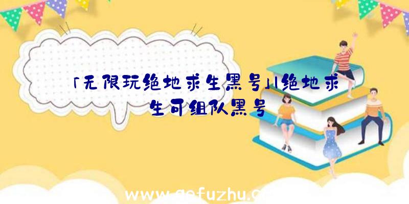 「无限玩绝地求生黑号」|绝地求生可组队黑号